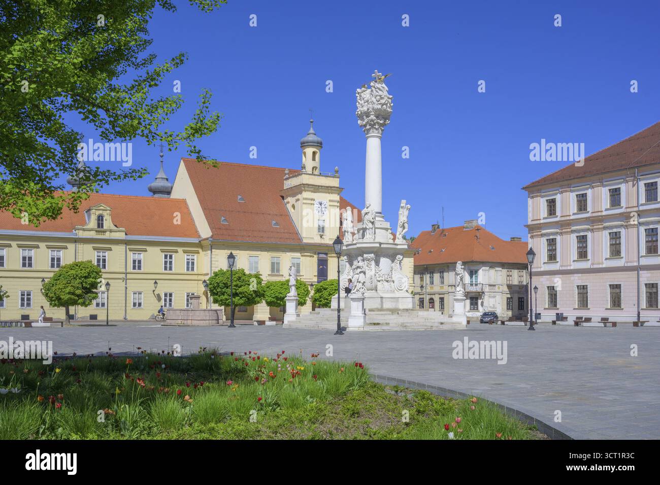 Trinity Column on the main square of TvrEa, Osijek, Osijek-Baranja County, Croatia Stock Photo