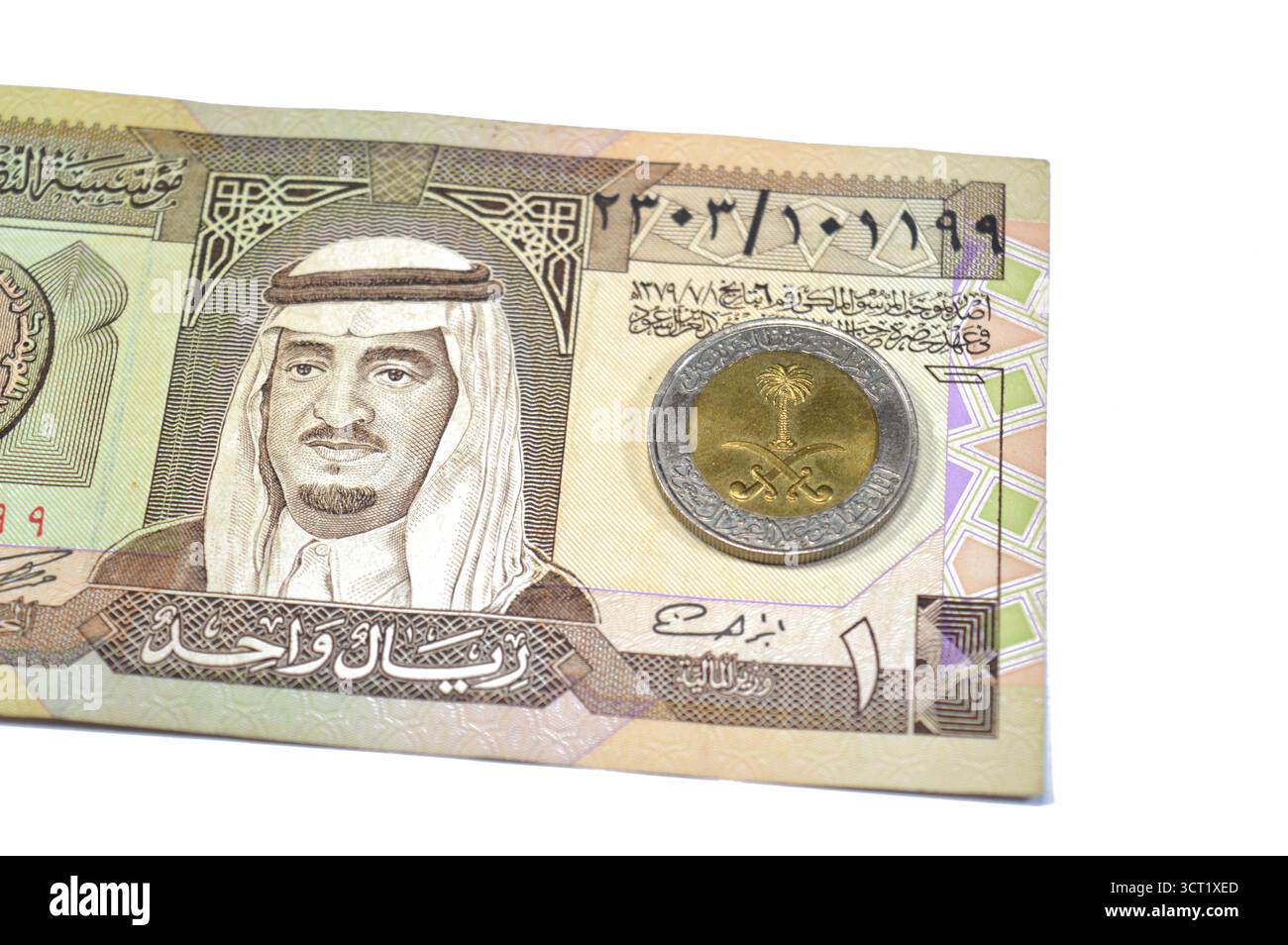 One Riyal Collection The obverse side of 1 SAR one Saudi Arabian Riyal coin features ...