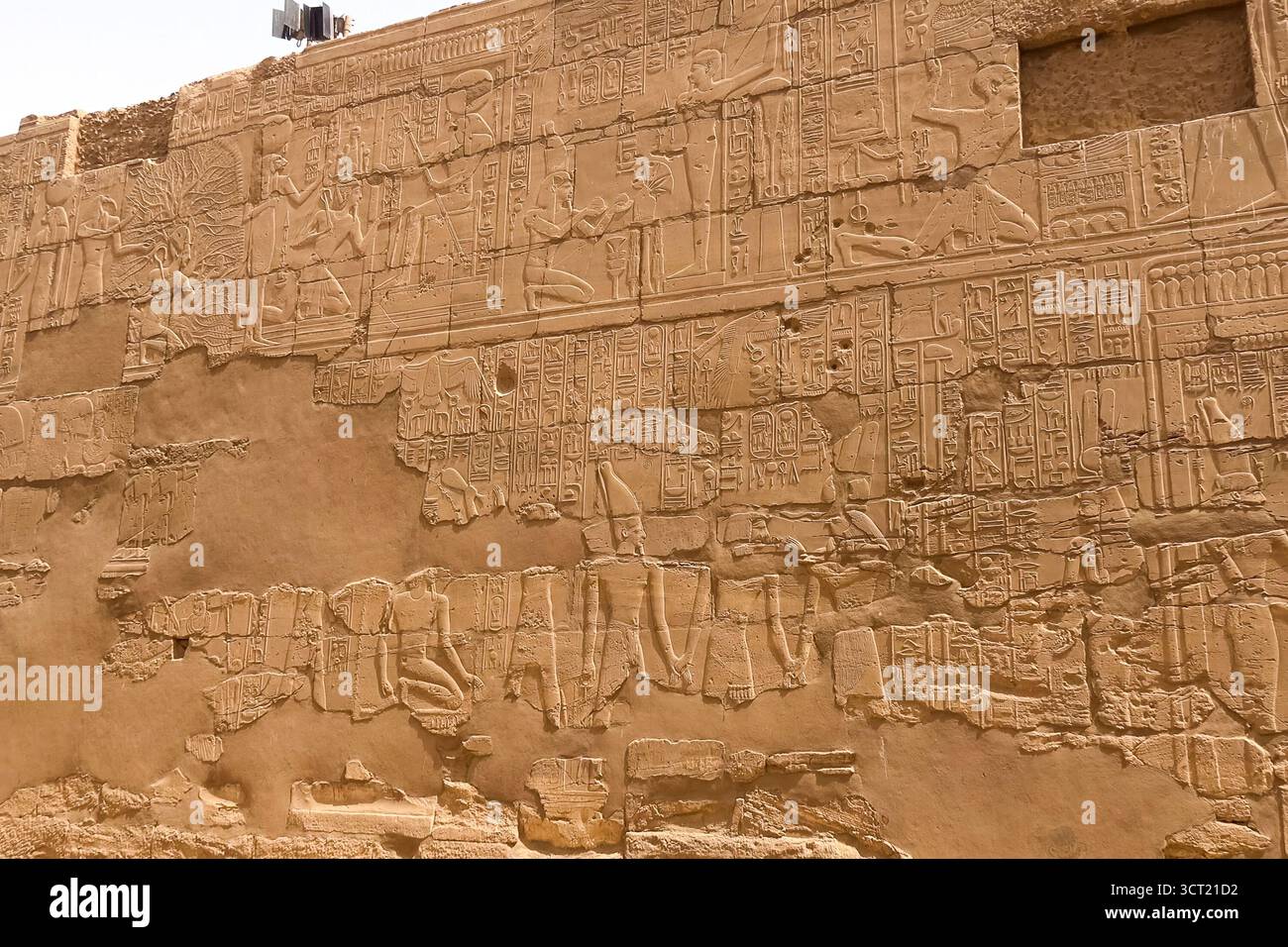 Egyptian hieroglyphs and drawings on the walls and columns. Egyptian ...