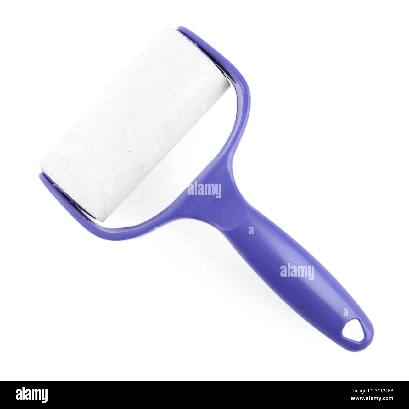 One sticky lint roller isolated on white Stock Photo