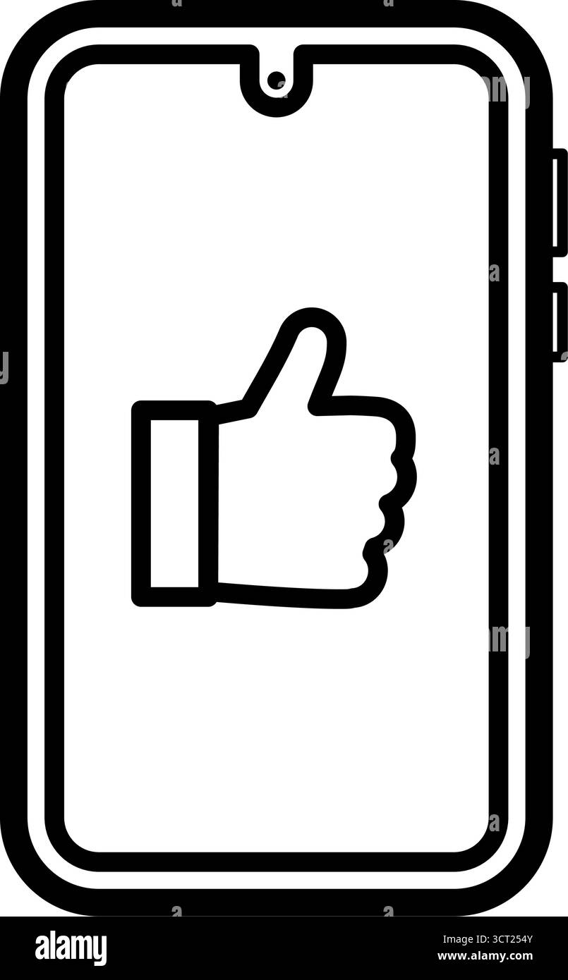 smartphone with thumbs up vector icon Stock Vector Image & Art - Alamy