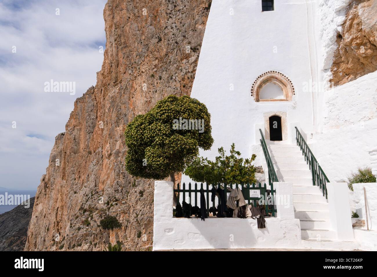 Holy Monastery of the Virgin Mary Chozoviotissa, Amorgos, Cyclades, Greece Stock Photo
