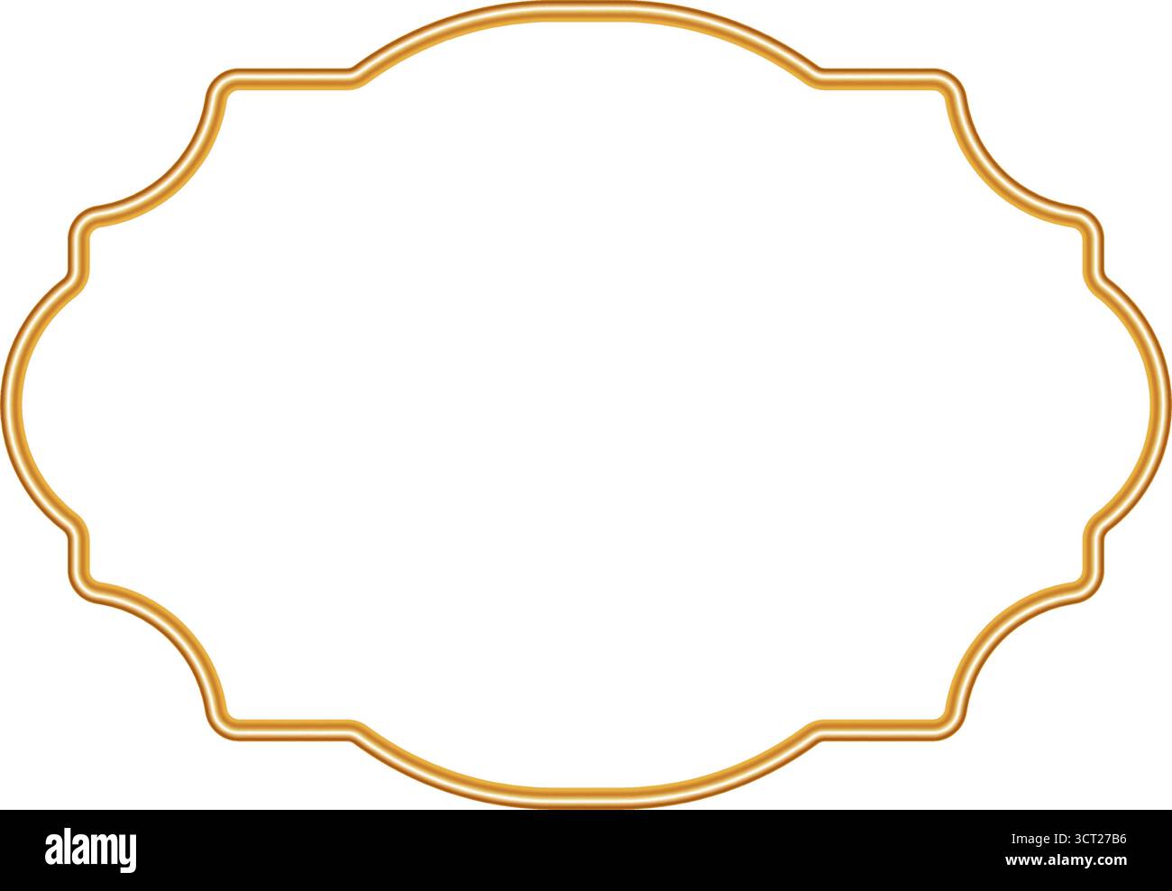 Golden luxury 3d frame. Ornamental border in oriental style. Indian ...