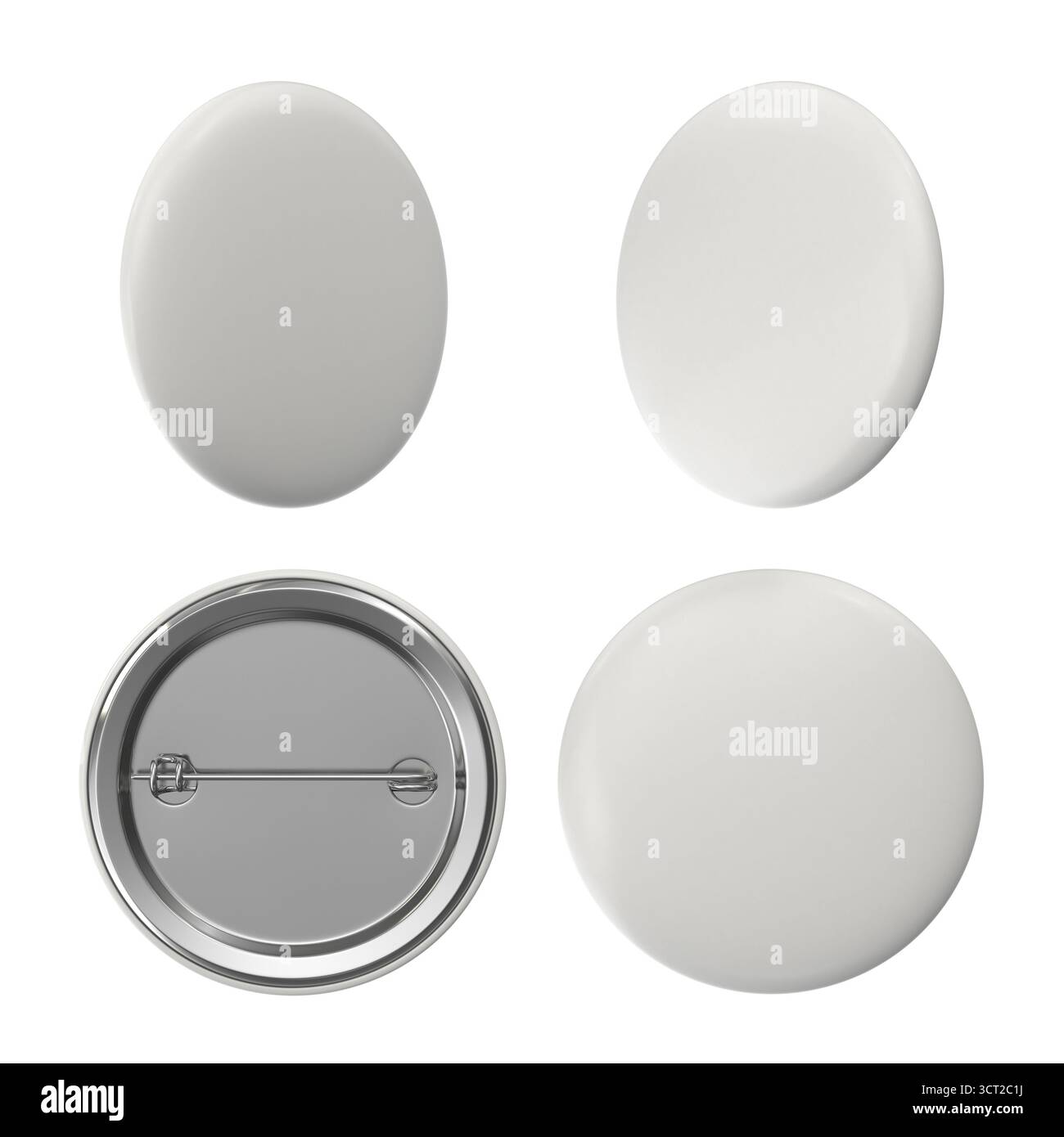 Blank button badges - mockup Stock Photo - Alamy