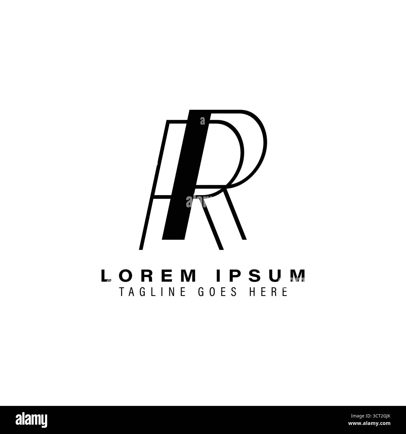 letter R thin line Logo. Alphabet R invitation card Icon Stock Vector ...