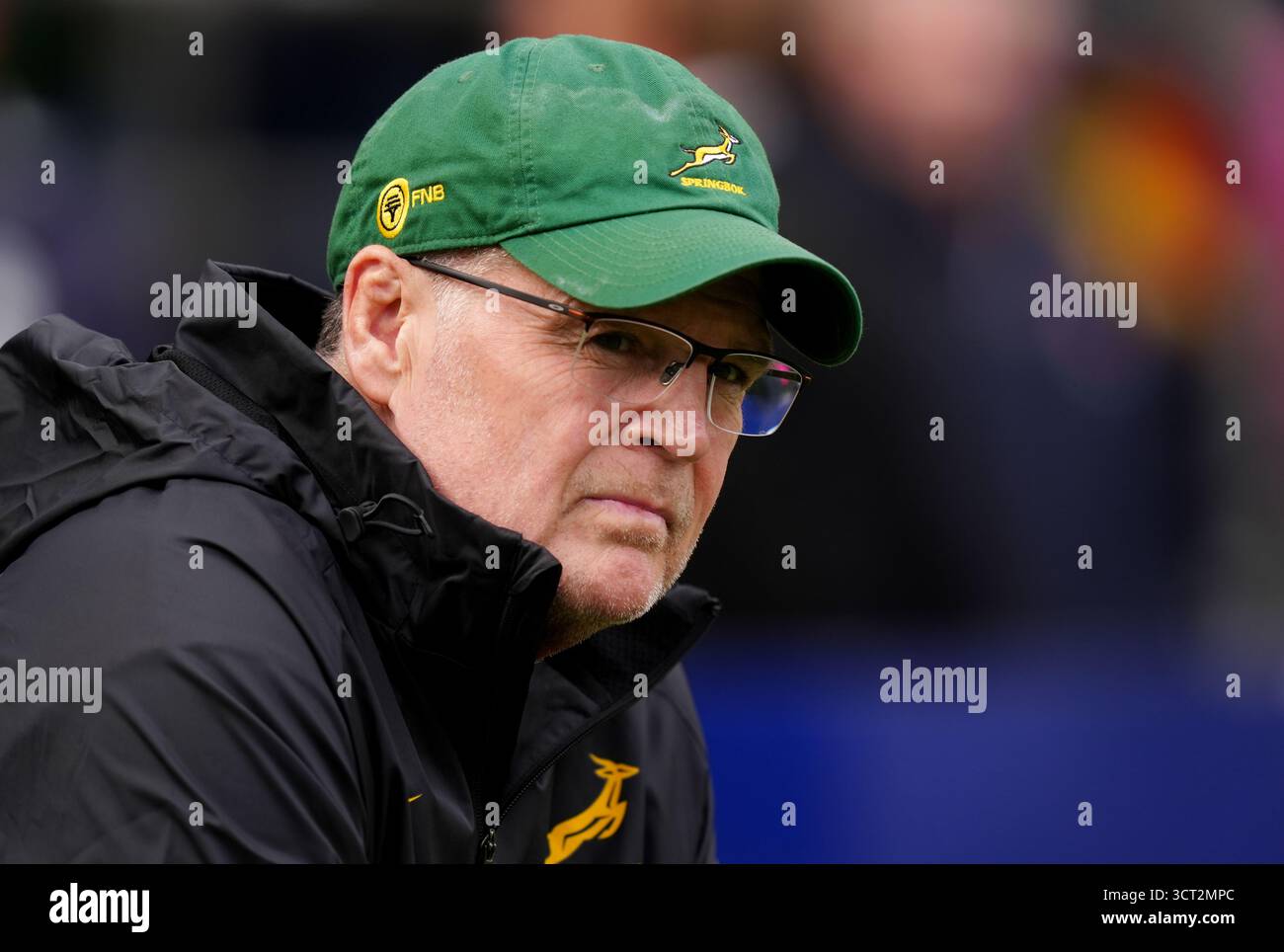 Mpc Rugby South Africa head coach Rassie Erasmus on the pitch ahead of the Rugby ...