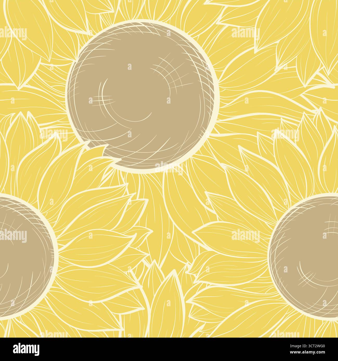 beautiful seamless background with sunflowers Stock Vector