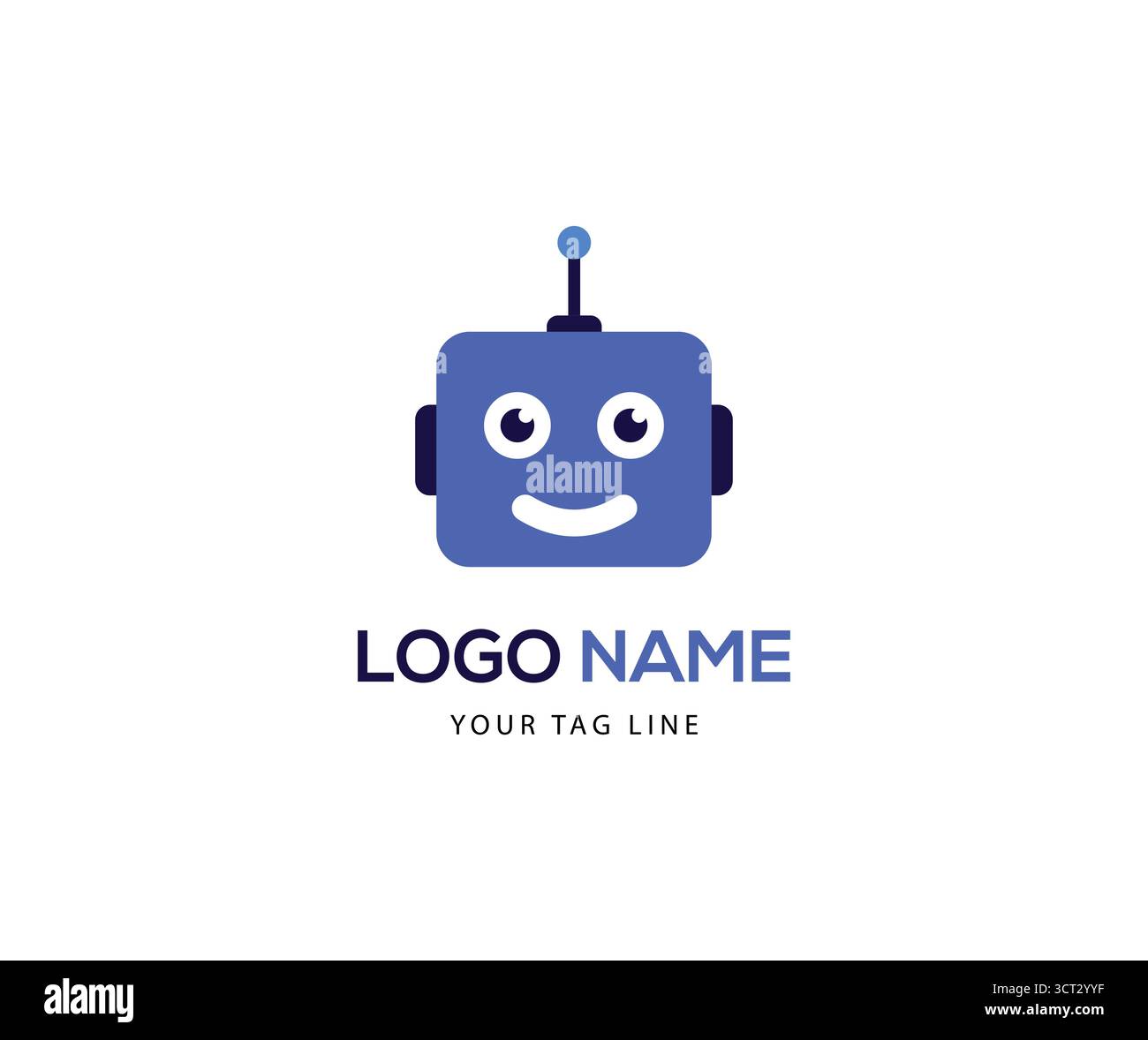 Friendly robot face logo design with modern AI mascot, digital ...