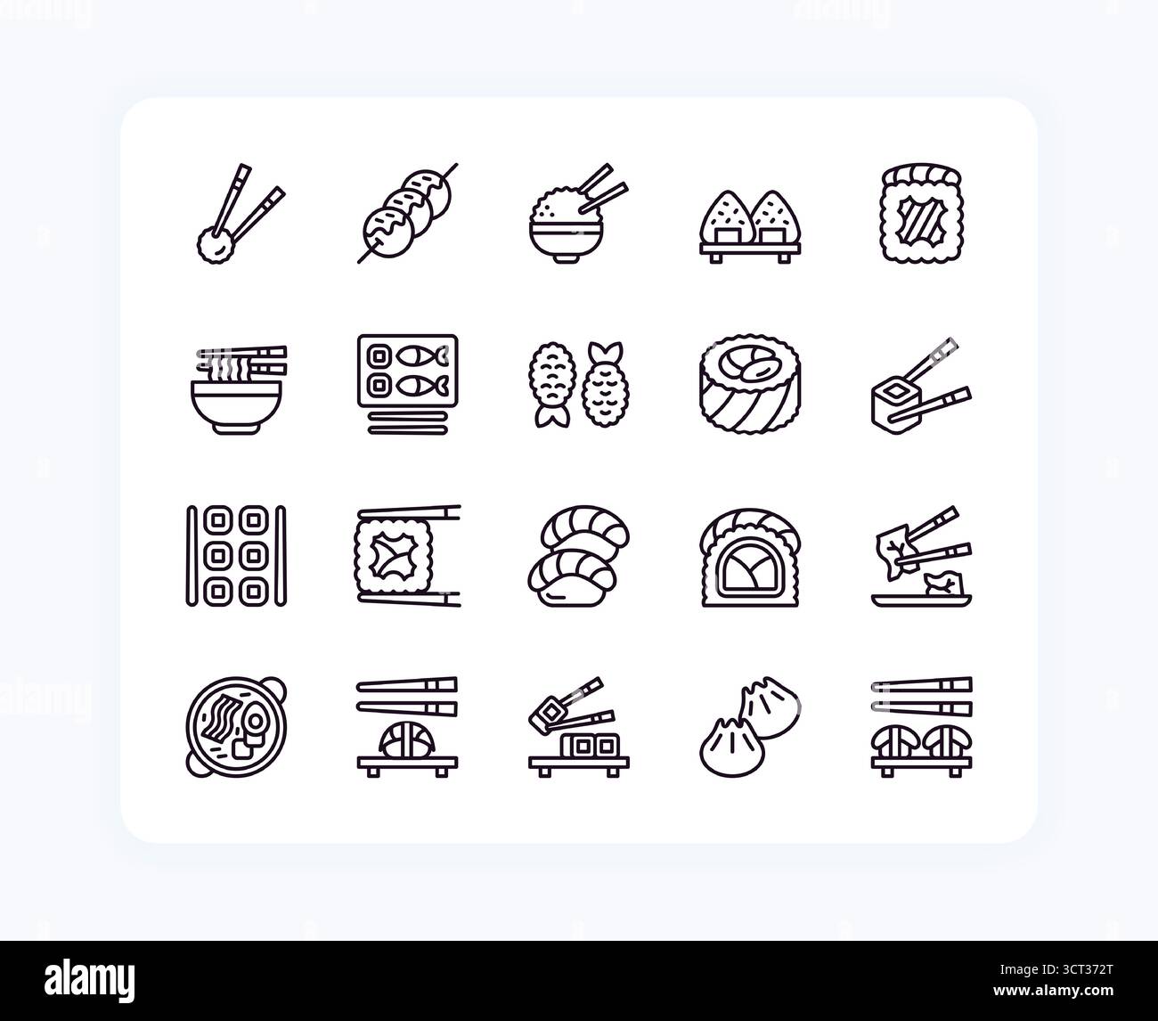Japanese food icon set. Vector illustration Stock Vector Image & Art ...