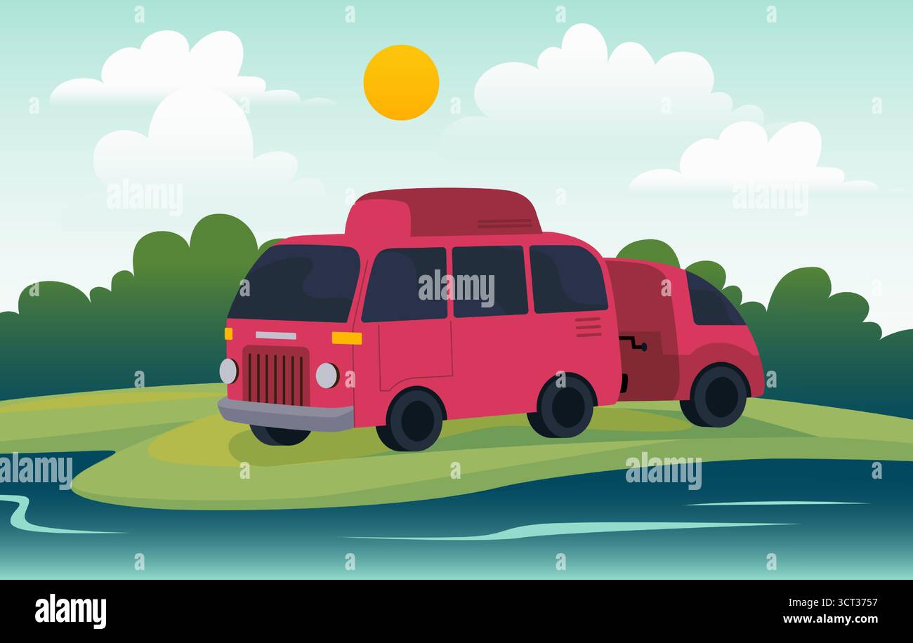 River mobile home caravan Stock Vector Images - Alamy