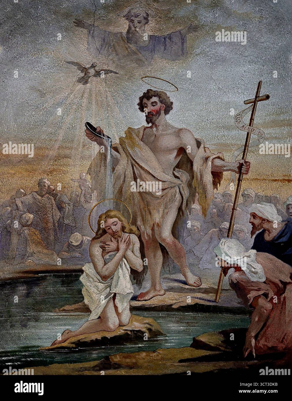 Baptism of Christ, featuring Saint John the Baptist baptizing Jesus in ...