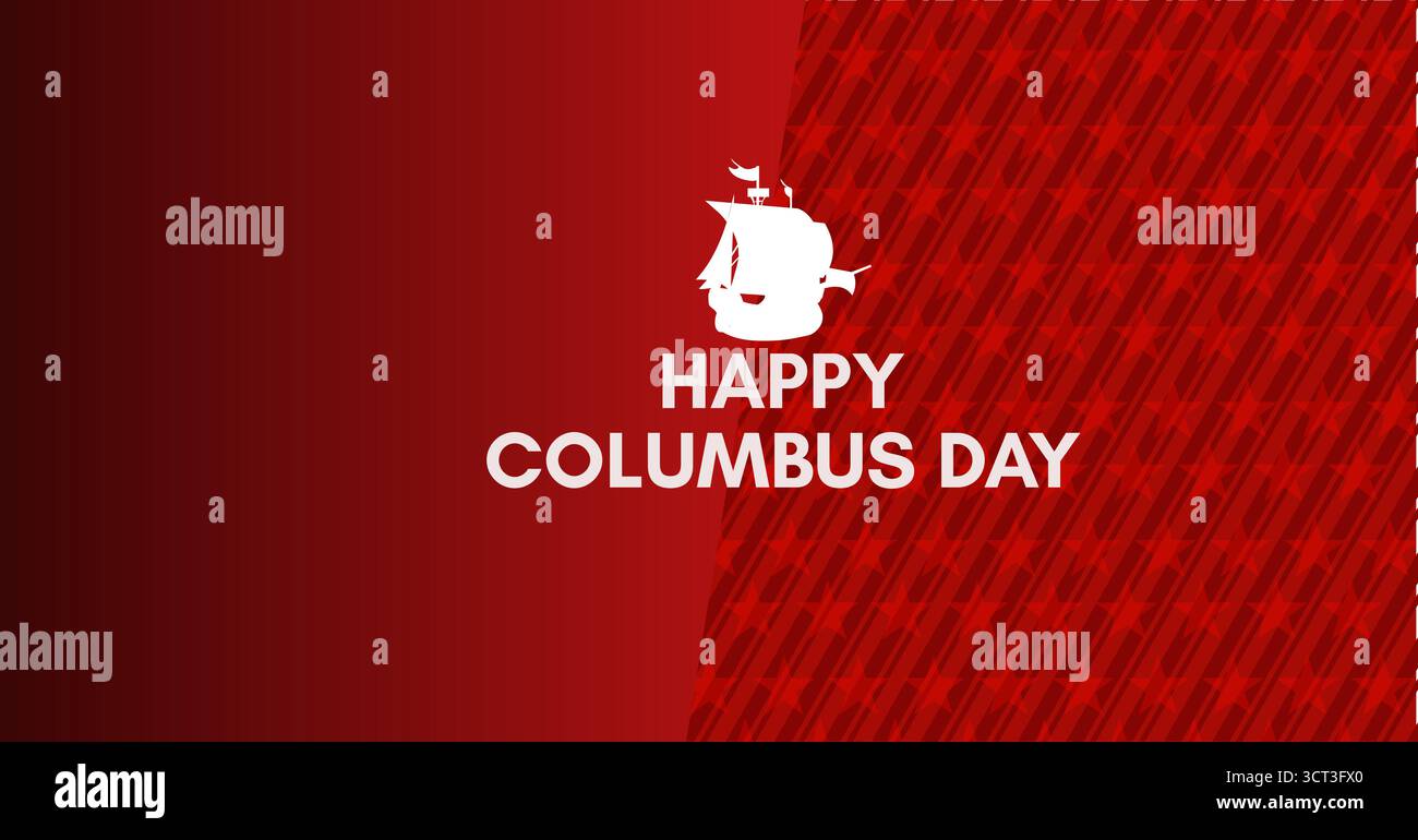 Happy columbus day horizontal banner Stock Vector