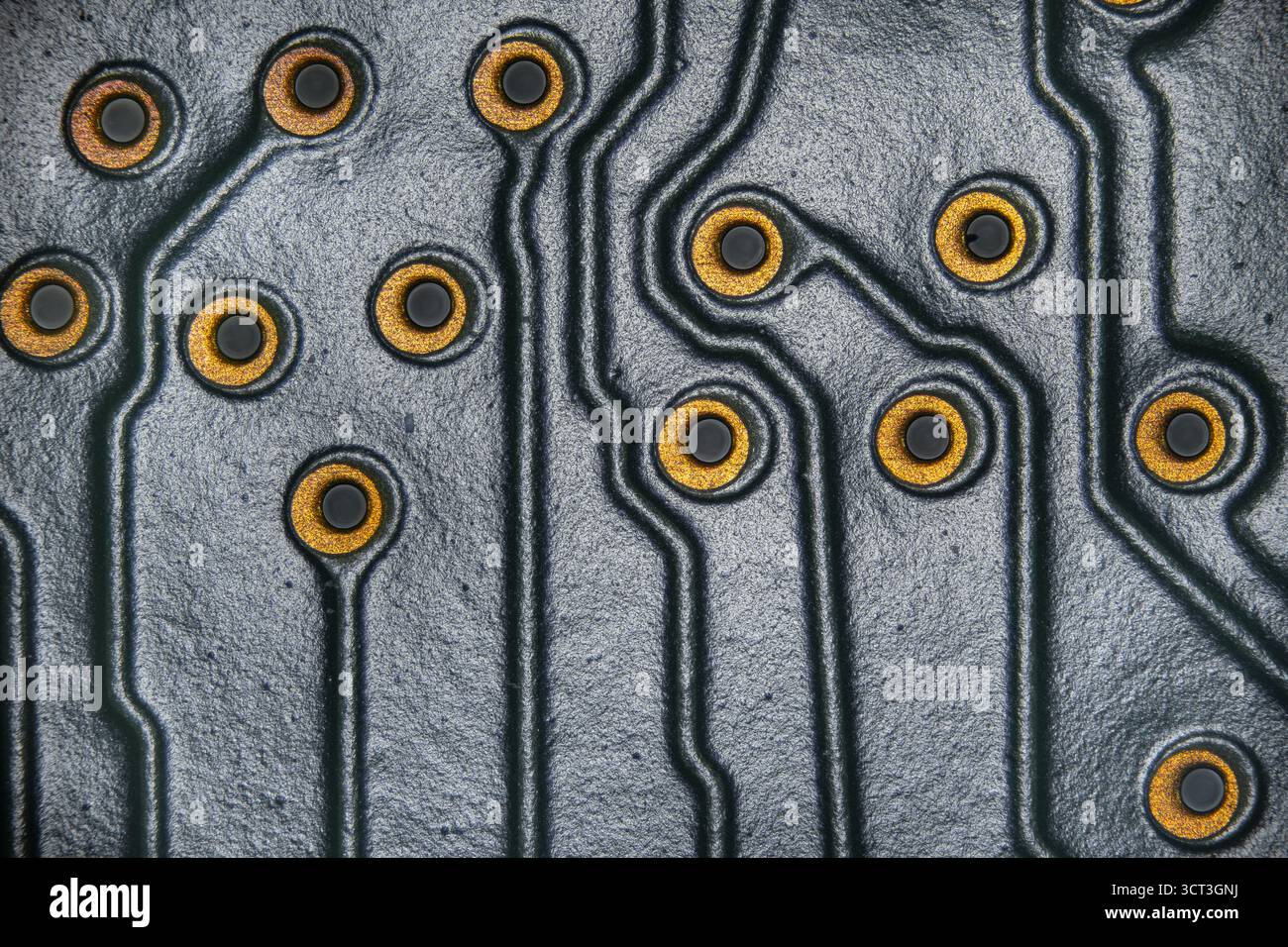 a printed circuit board under microscopic view Stock Photo