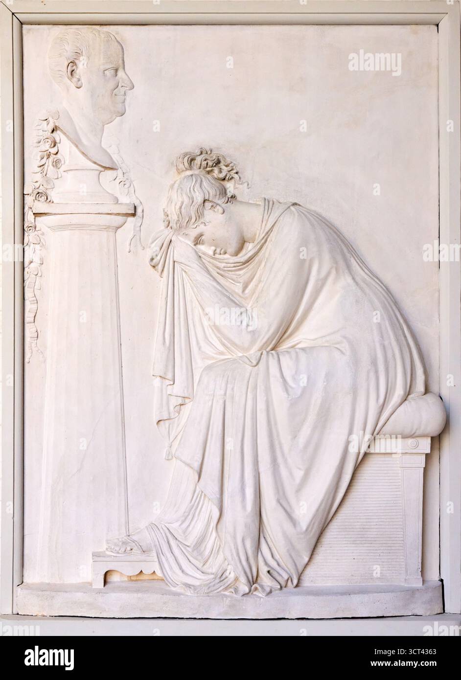 ANTONIO CANOVA (Possagno, 1757 - Venezia, 1822), Funeral stele of Alexandre de Souza Holstein, 1805-1808, Plaster cast, Gallerie dell'Accademia, Accad Stock Photo