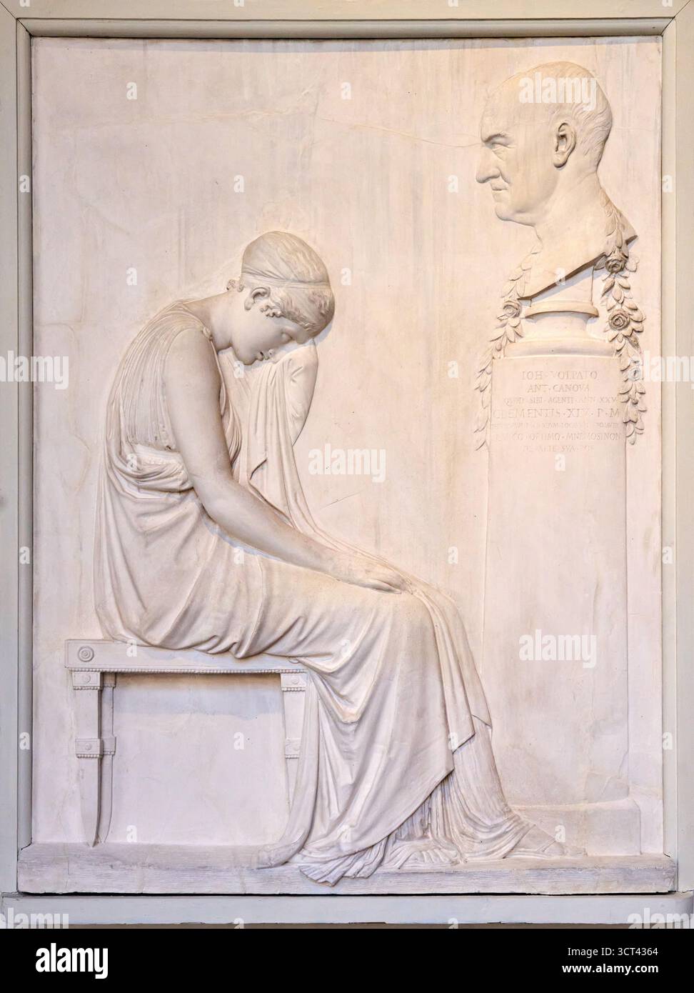 ANTONIO CANOVA (Possagno, 1757 - Venezia, 1822), Funeral stele of Giovanni Volpato, 1804, Plaster cast, Gallerie dell'Accademia, Accademia Gallery, Ca Stock Photo