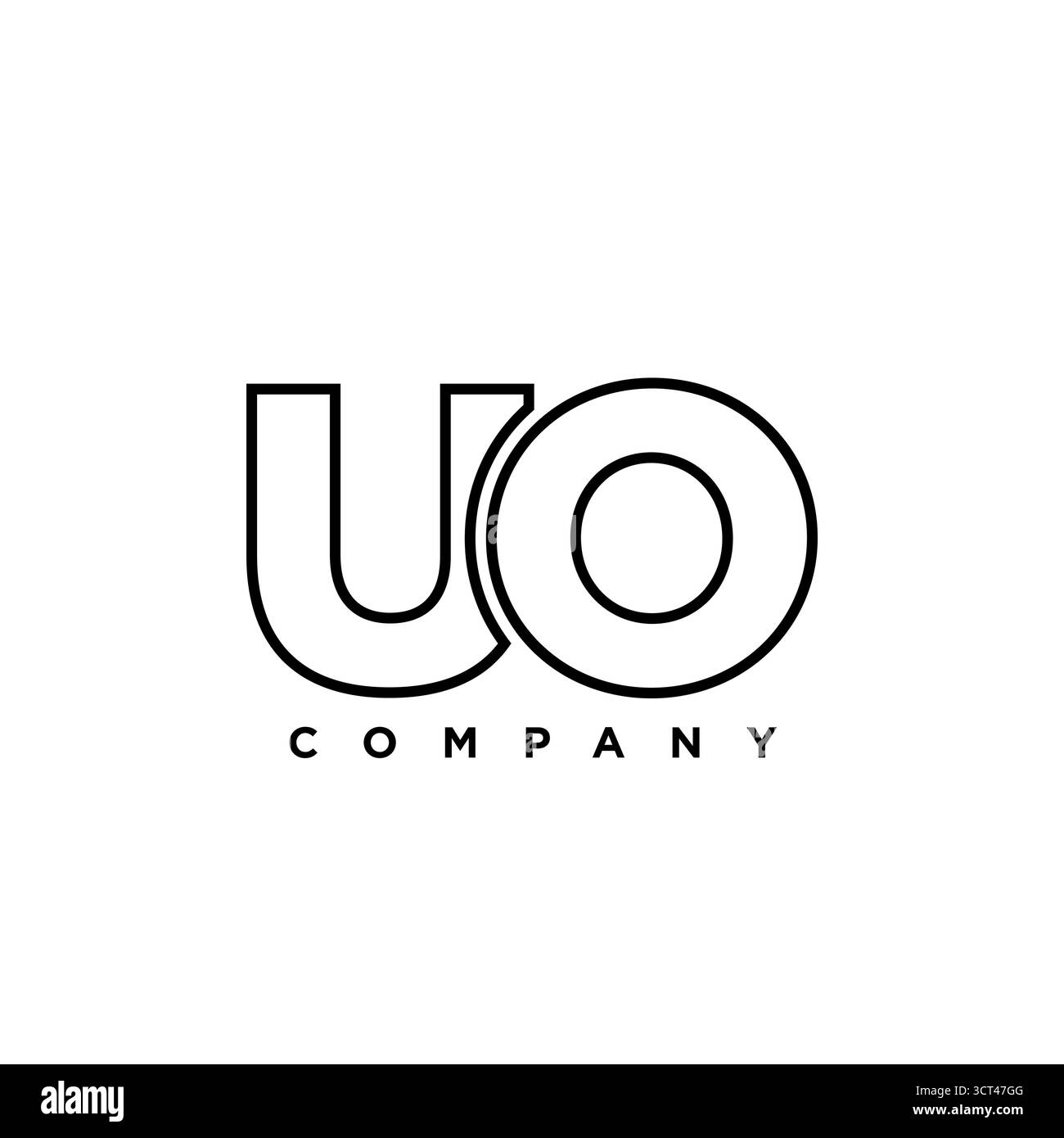 Trendy letter U and O, UO logo design template. Minimal monogram initial based logotype for company identity. Stock Vector