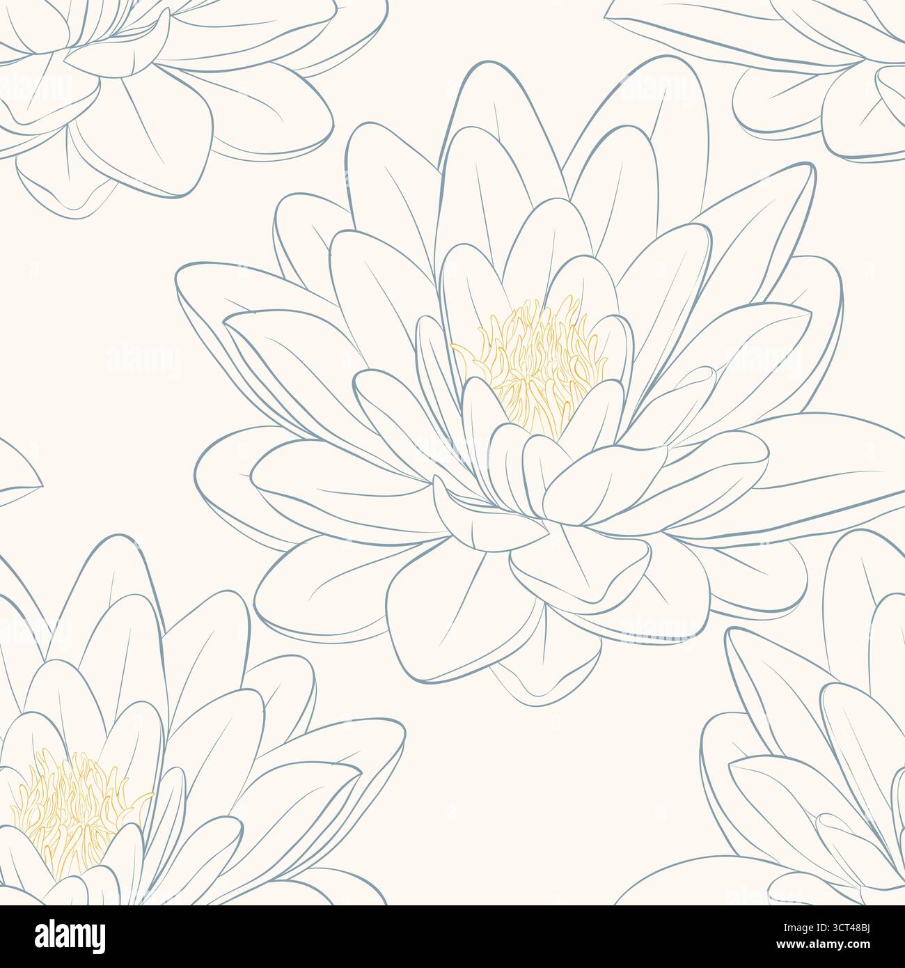 Seamless background yellow lotus Stock Vector Images - Alamy