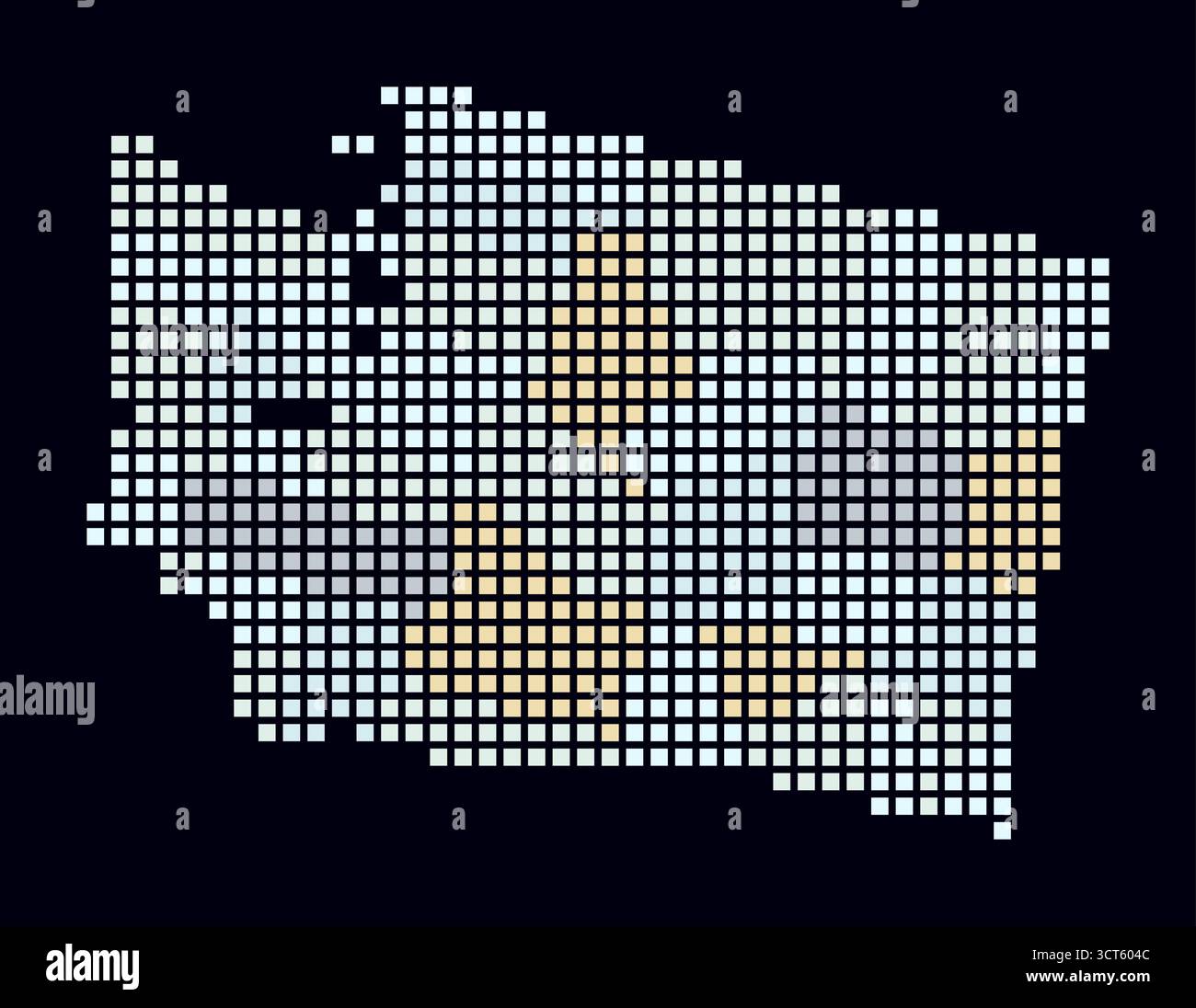 Washington dotted map. Digital style map of the state on dark ...