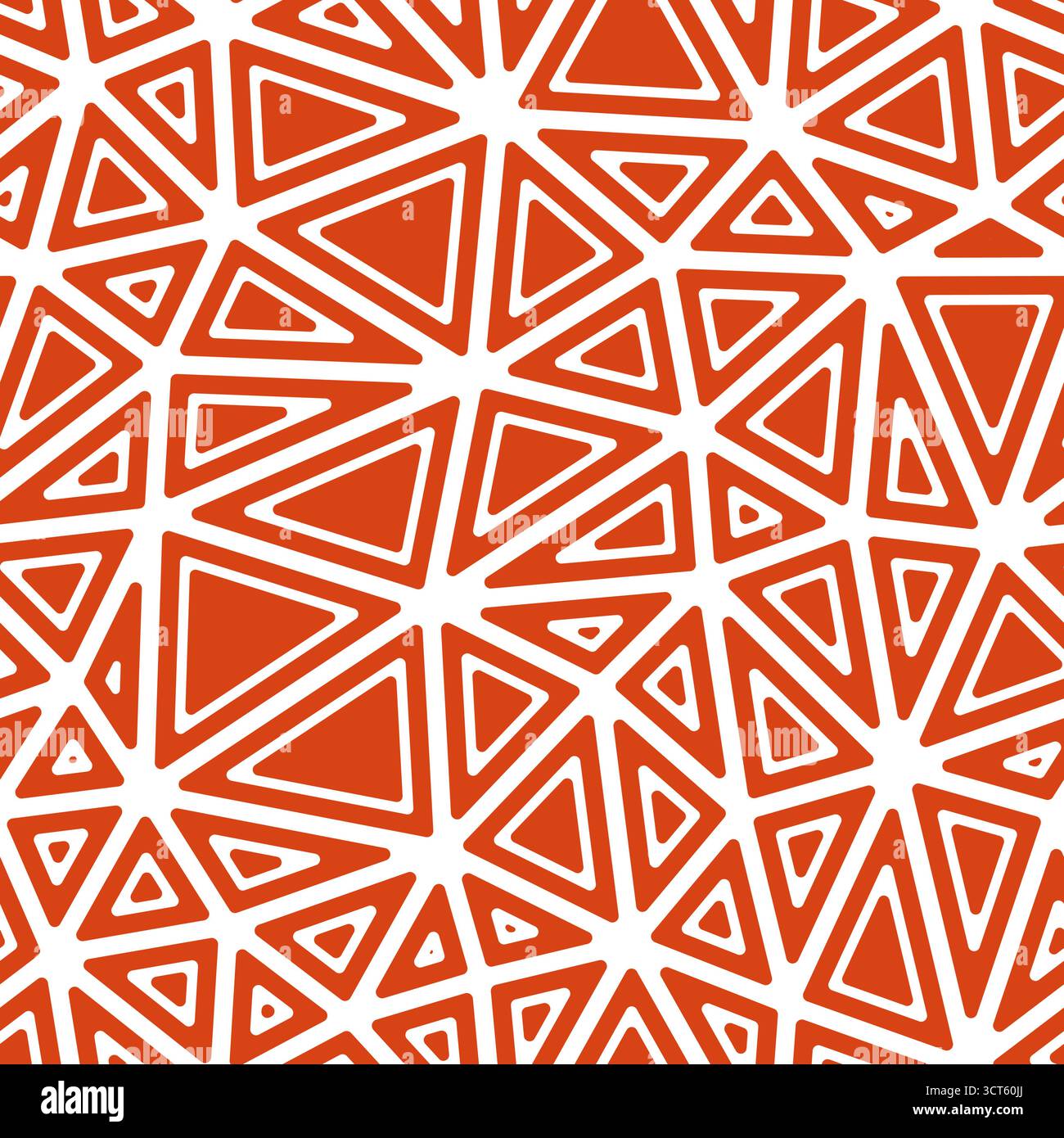 Triangles pattern geometric design. Rounded solid shapes in frames. Large triangles size. Solid color style. Repeatable pattern. Vibrant vector tiles. Stock Vector