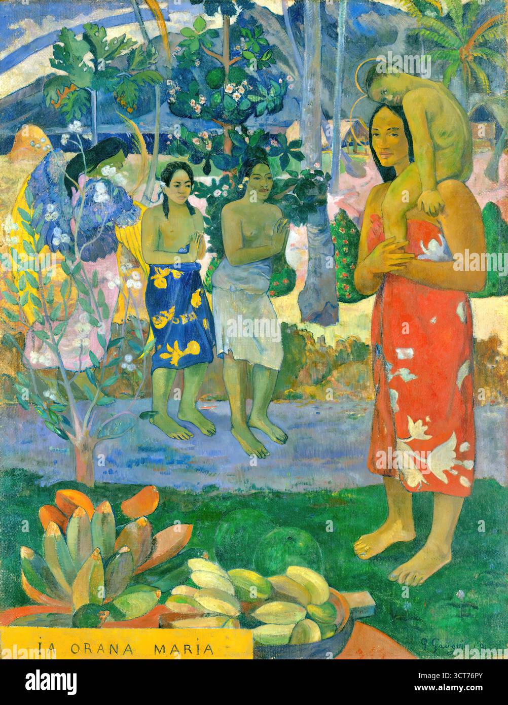Paul gauguin, tahitian landscape 1891 hi-res stock photography and