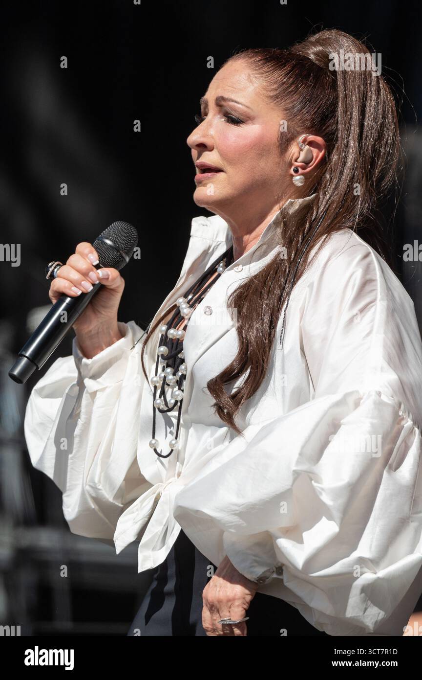 Singer Gloria Estefan performs during her concert at the 2025 ...
