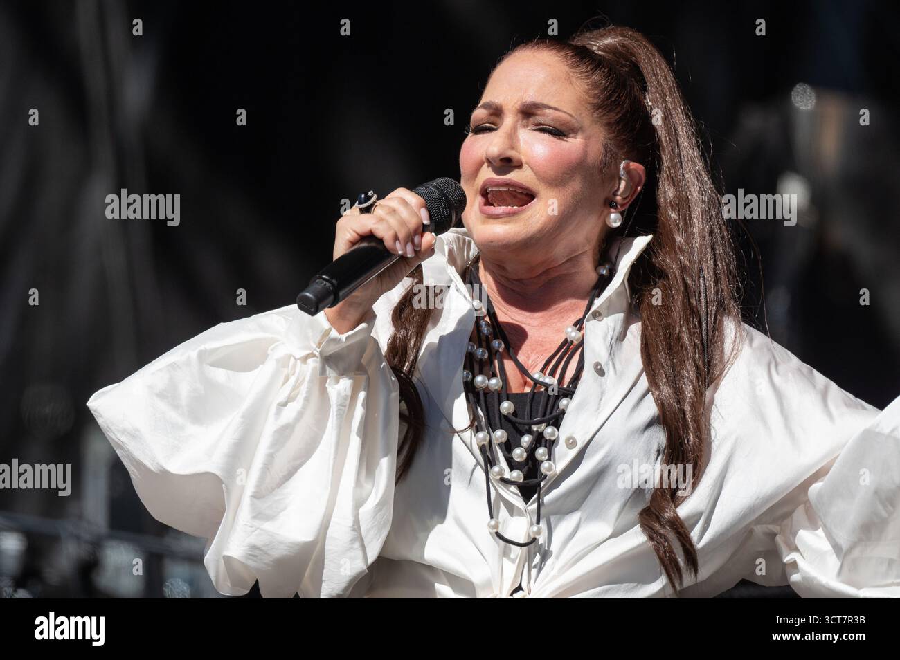 Singer Gloria Estefan performs during her concert at the 2025 ...