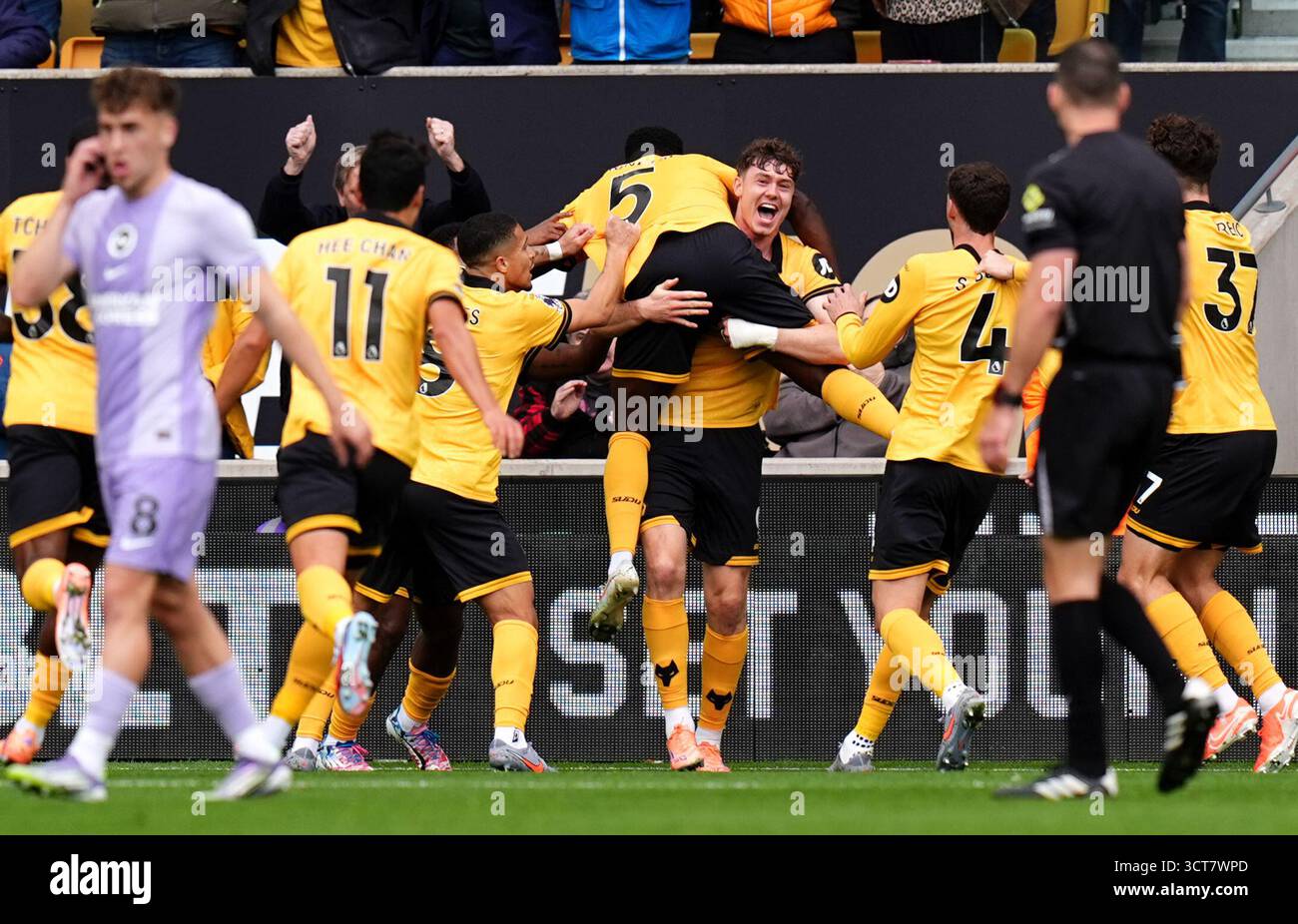 Wolverhampton Wanderers Marshall Munetsi Celebrates With Jorgen Strand wolverhampton-wanderers-marshall-munetsi-celebrates-with-jorgen-strand