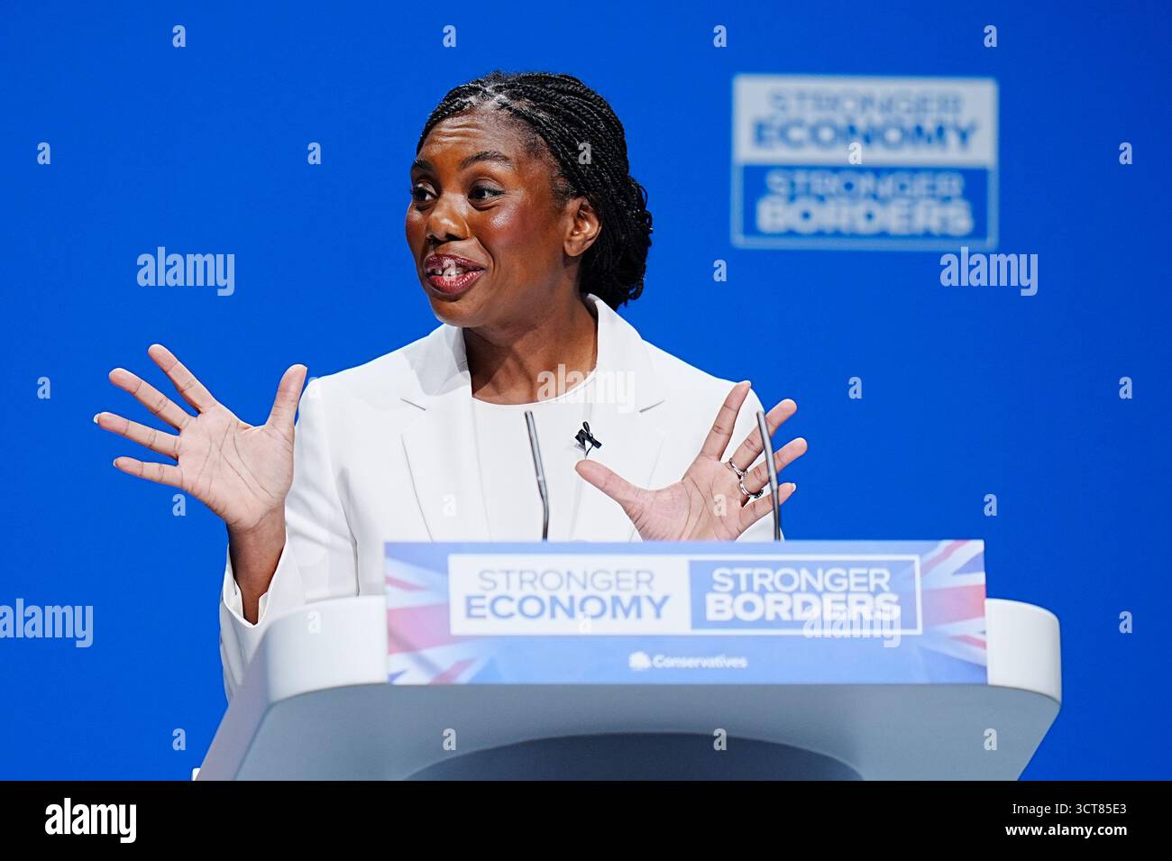 Conservative Party leader Kemi Badenoch speaking during the ...