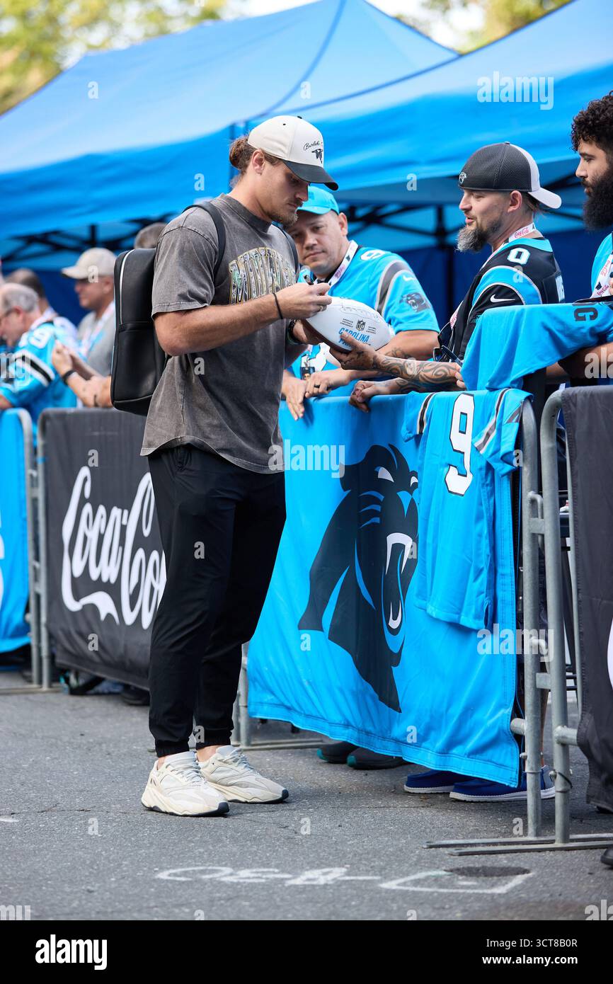 Carolina Panthers linebacker Christian Rozeboom arrives at Bank of ...