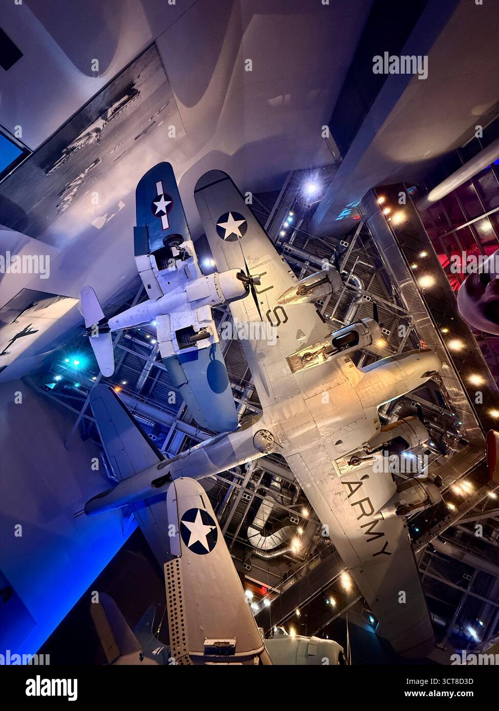 World War II aircraft exhibit at The National WWII Museum in New Orleans - Smartphone Captured Stock Image World War II aircraft exhibit at The National WWII Museum in New Orleans - Smartphone Captured Stock Image