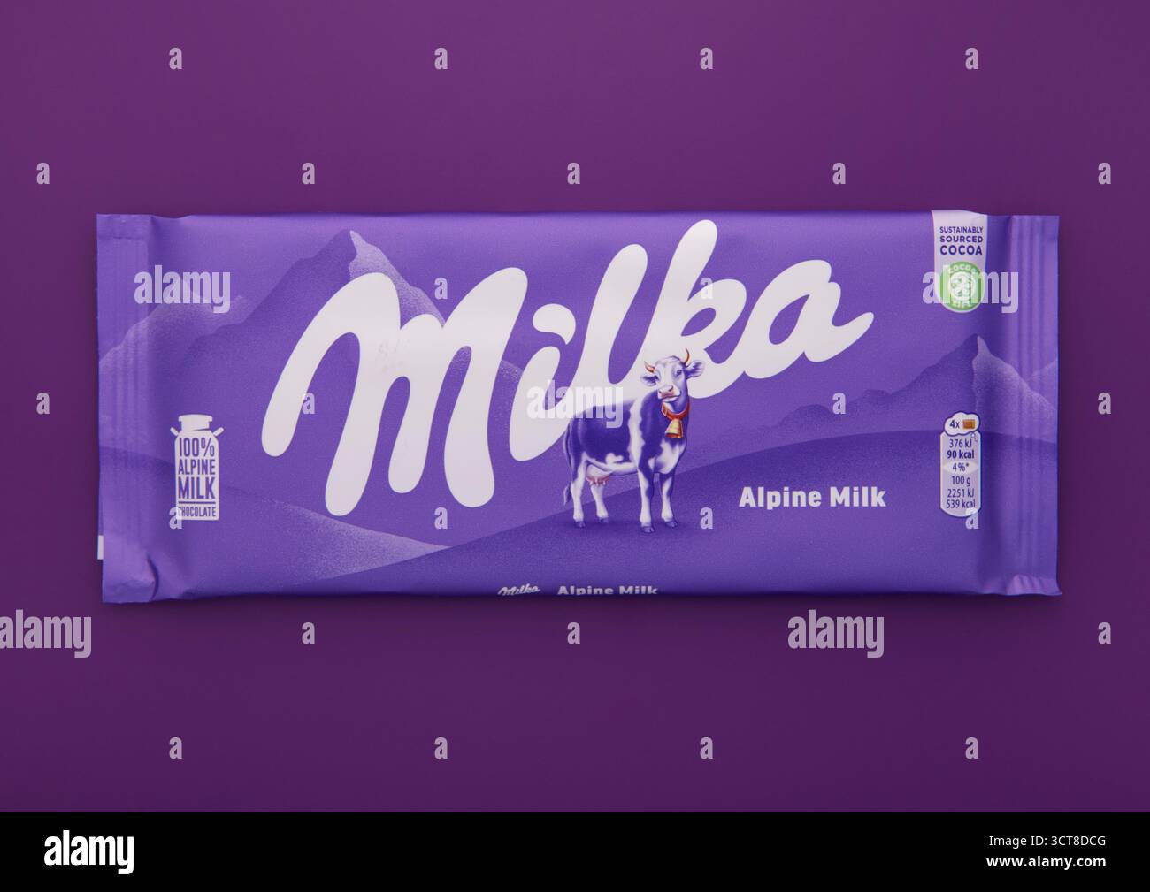 LONDON UK FEBRUARY 15 2025 Milka Original Chocolate Bar With london-uk-february-15-2025-milka-original-chocolate-bar-with