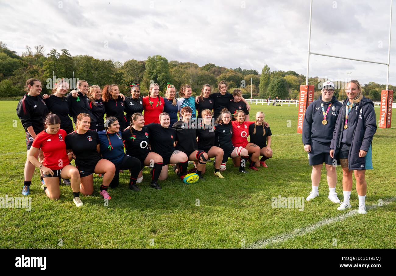 EDITORIAL USE ONLY England Women's Rugby player, Hannah Botterman (left ...