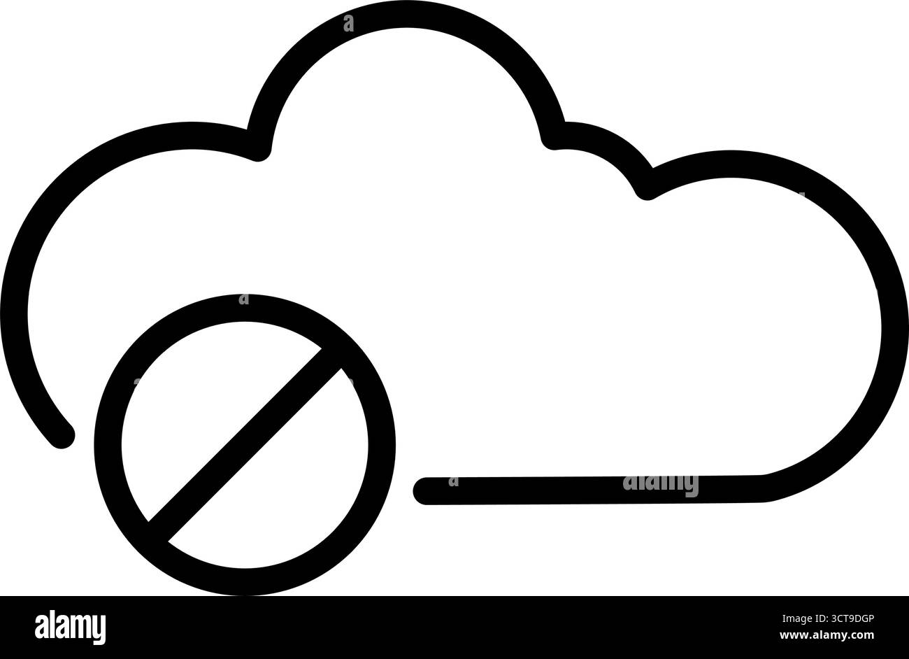 cloud storage forbidden access outline vector icon Stock Vector