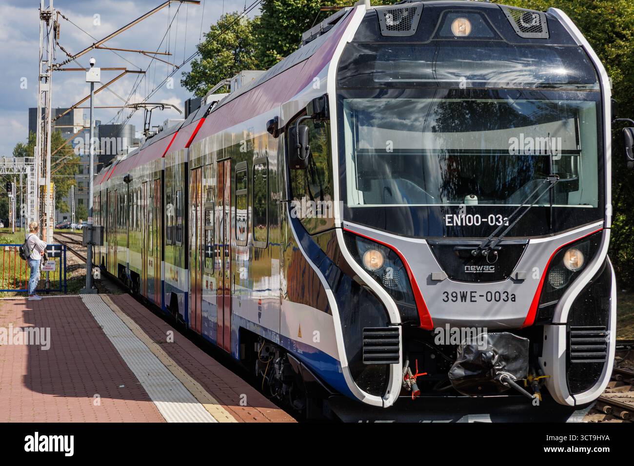 Warsaw, Poland - August 22, 2025: Warsaw Commuter Railway - WKD train on Warszawa Reduta Ordona station in Warsaw city Stock Photo