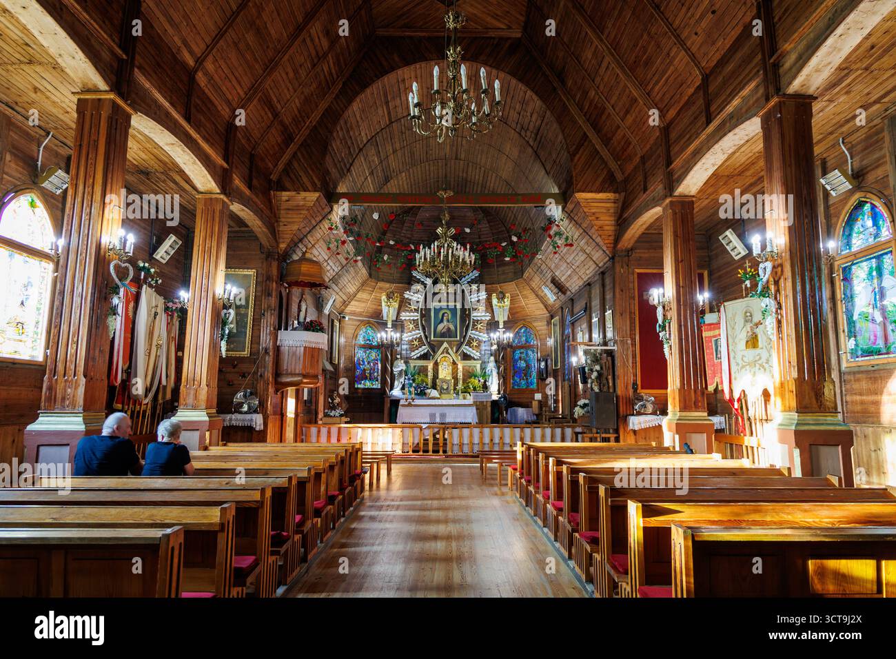 Porzadzie, Poland - September 4, 2025: Interior of Parish Church of Saint Teresa of the Child Jesus in Porzadzie, Wyszkow County Stock Photo