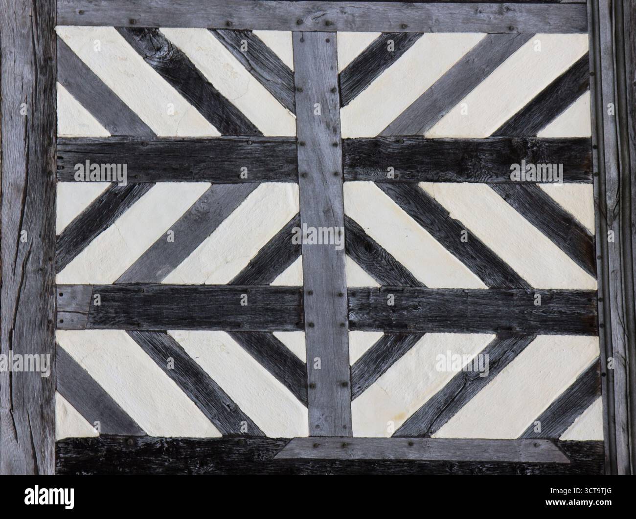 A detail of the pattern on an Elizabethan building created by the ...