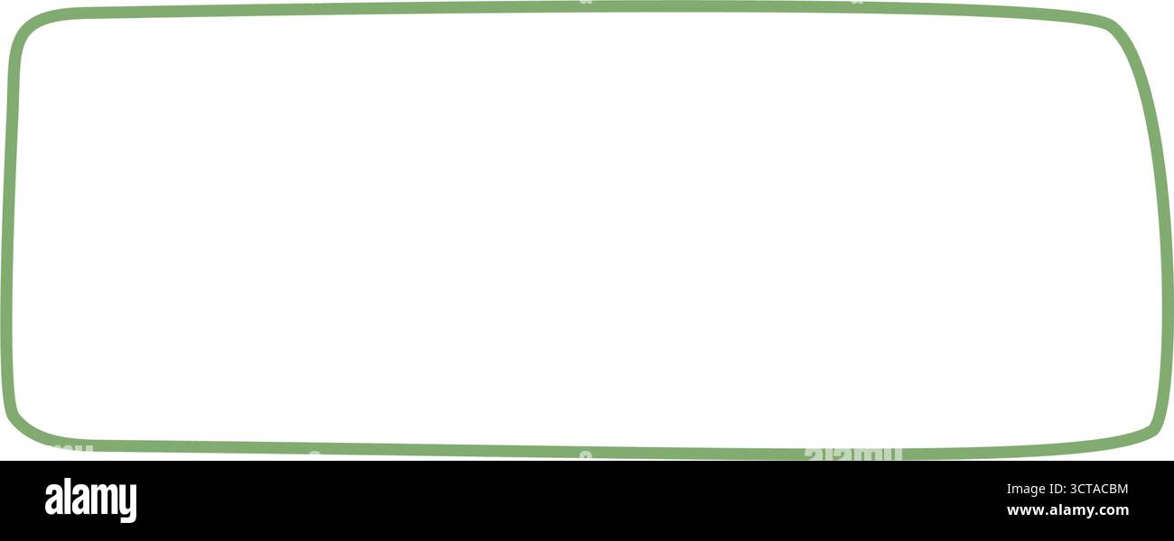 Green Hand Drawn Organic Rectangle Frame Stock Vector