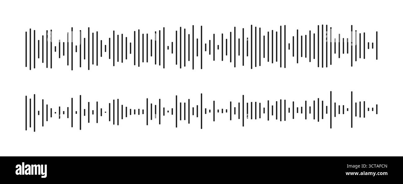 Equalizer symbols set. Waveform patterns. Audio chat speech sound wave ...