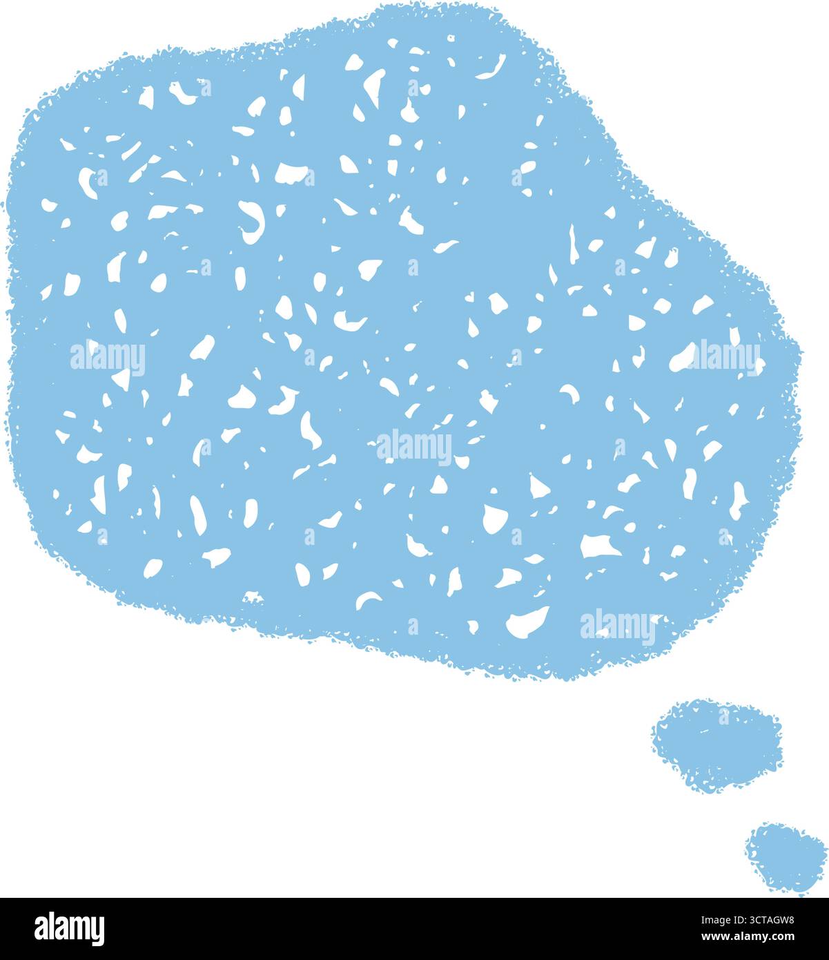 Blue Crayon Squiggle Thought Chat Bubble Stock Vector
