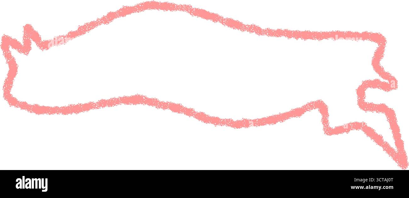 Pink Wavy Crayon Speech Balloon Sketch Stock Vector