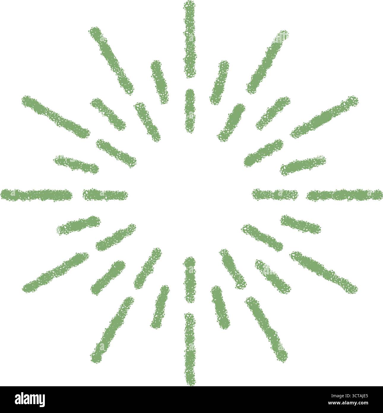 Green Crayon Firecracker Burst Icon Stock Vector