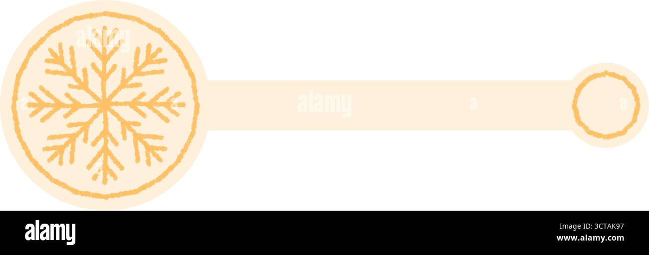 Snowflake Sticker Seal In Orange Chalk Stock Vector