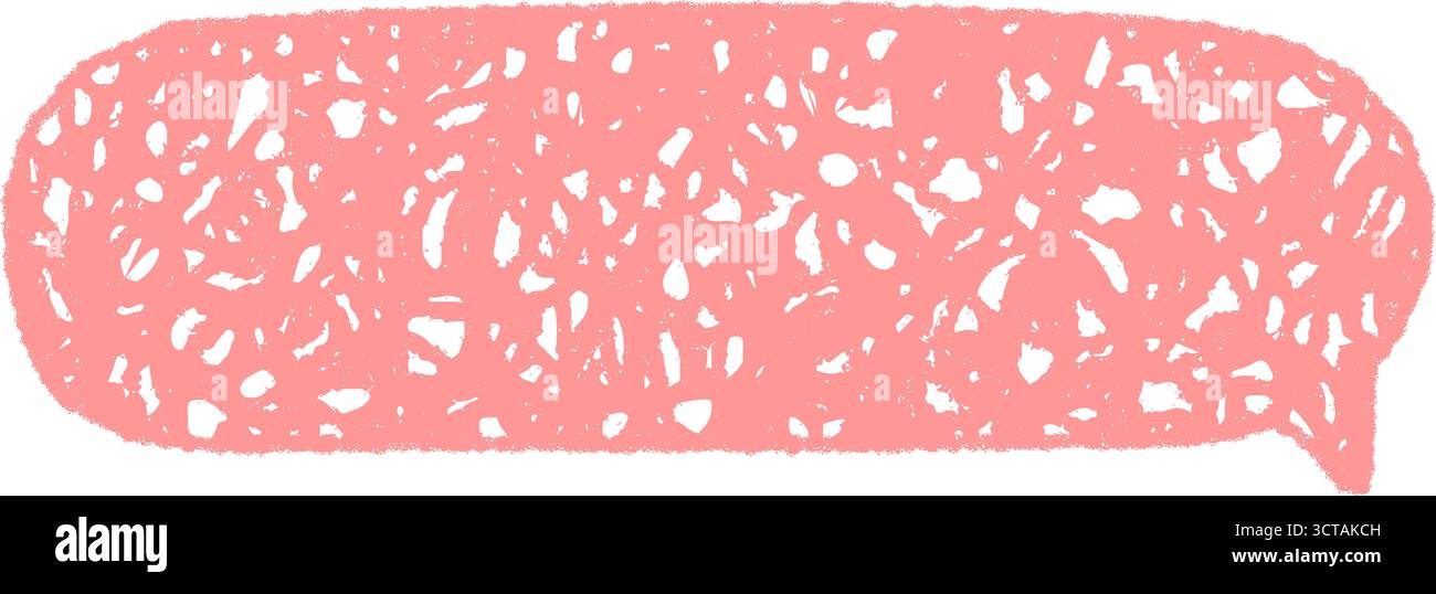 Pink Crayon Scribble Speech Balloon Stock Vector