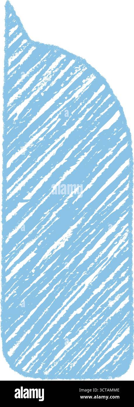 Fluid Blue Crayon Speech Bubble Sketch Stock Vector
