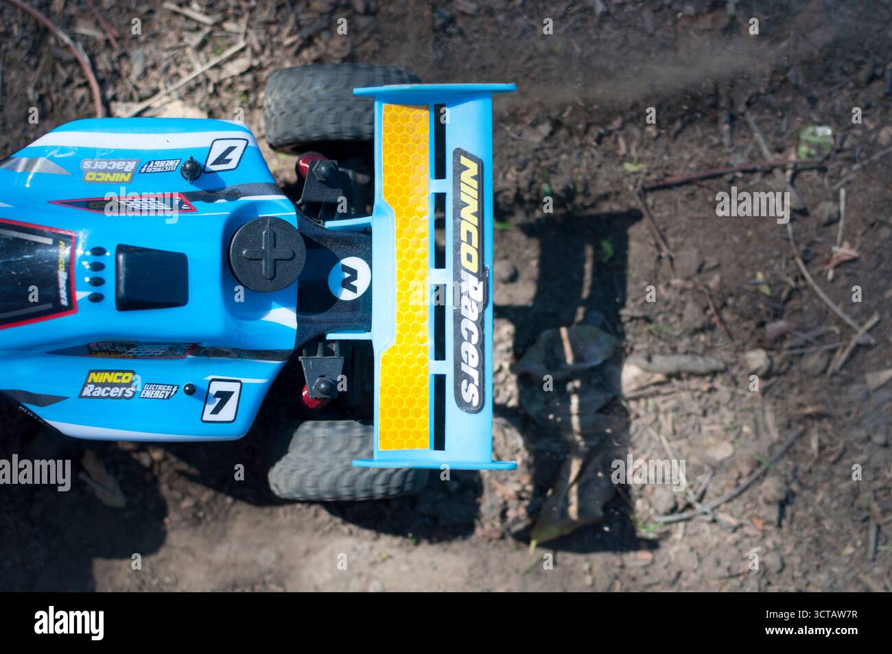 radio-controlled car moving, skidding and digging in the ground Stock ...