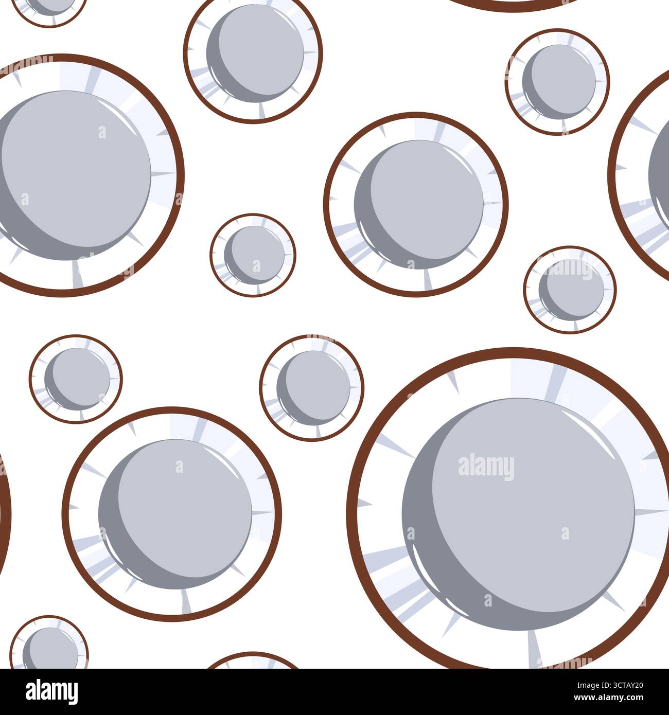 Coconut slices seamless tropical pattern vector illustration Stock Vector