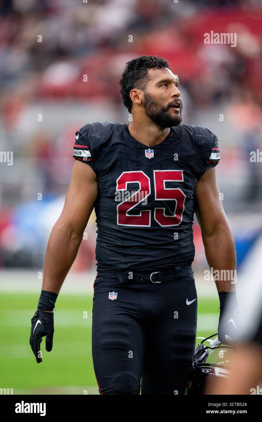 Arizona Cardinals linebacker Zaven Collins (25) walks off the field at ...
