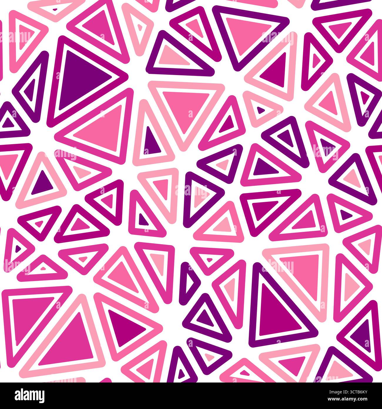 Pattern of triangle shapes. Rounded solid shapes in frames. Large triangle size. Multicolored style. Repeatable pattern. Amazing vector tiles. Stock Vector
