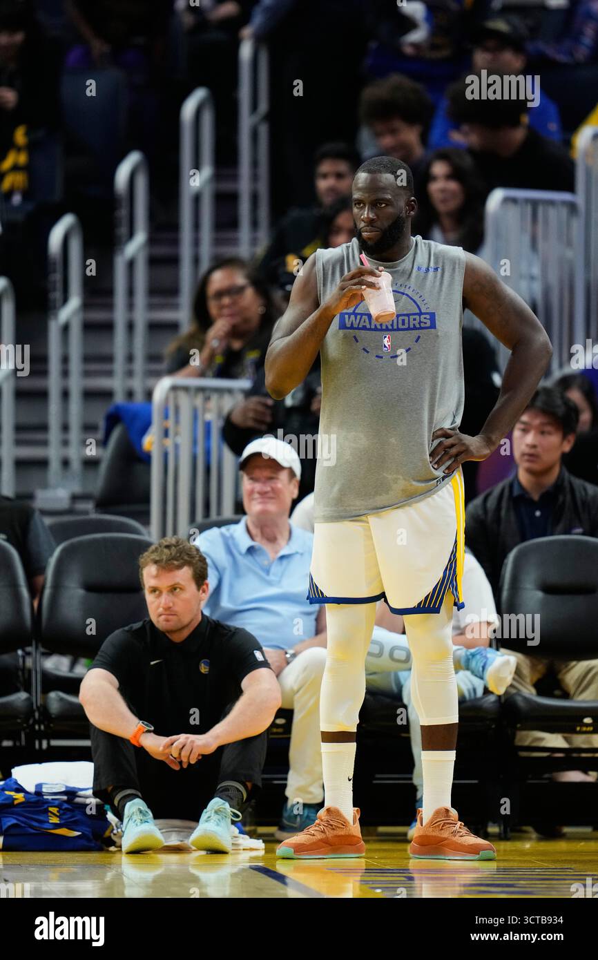 Nba Side Line Golden State Warriors' Draymond Green watches from the sideline during ...