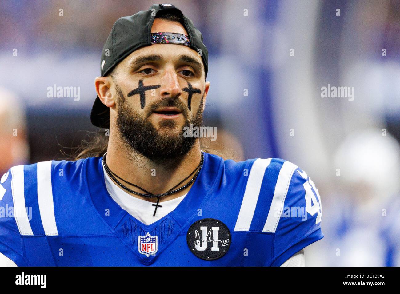 Indianapolis, Indiana, USA. 05th Oct, 2025. Indianapolis Colts long ...